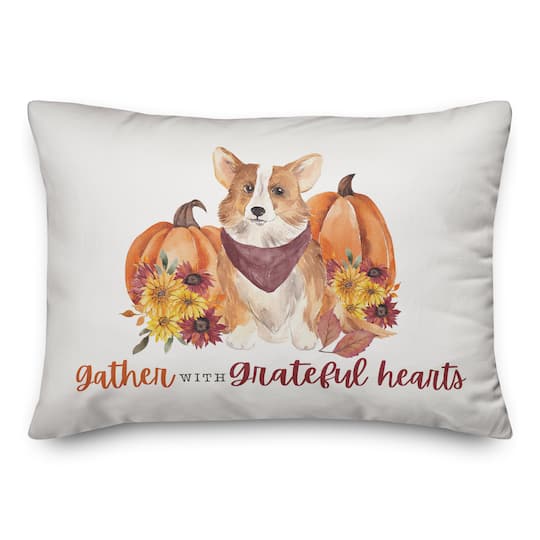 Gather Fall Corgi Indoor/Outdoor Pillow